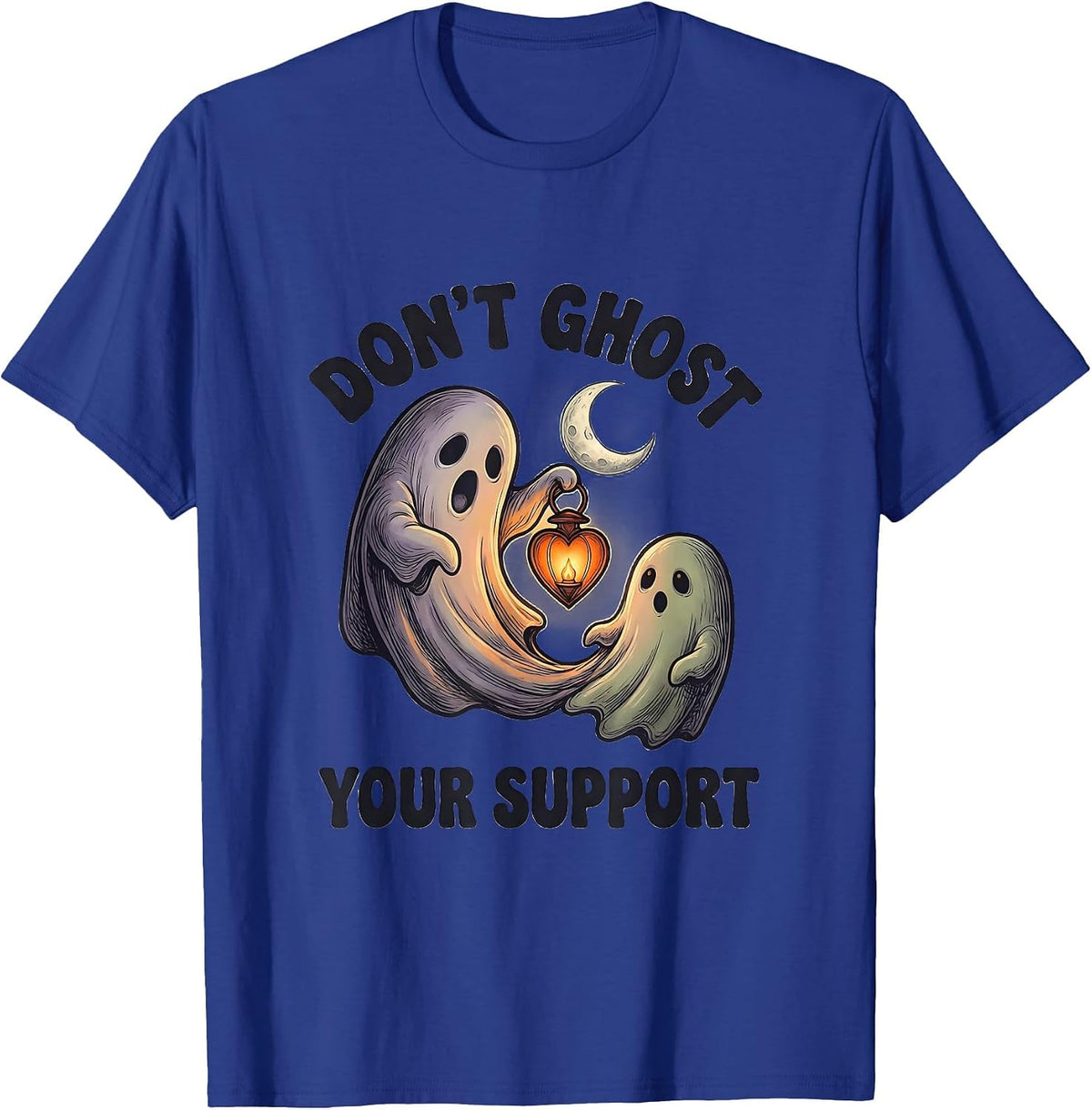 Men's Don't Ghost Your Support Funny Ghost Mental Health Halloween T-Shirt - Royal Blue
