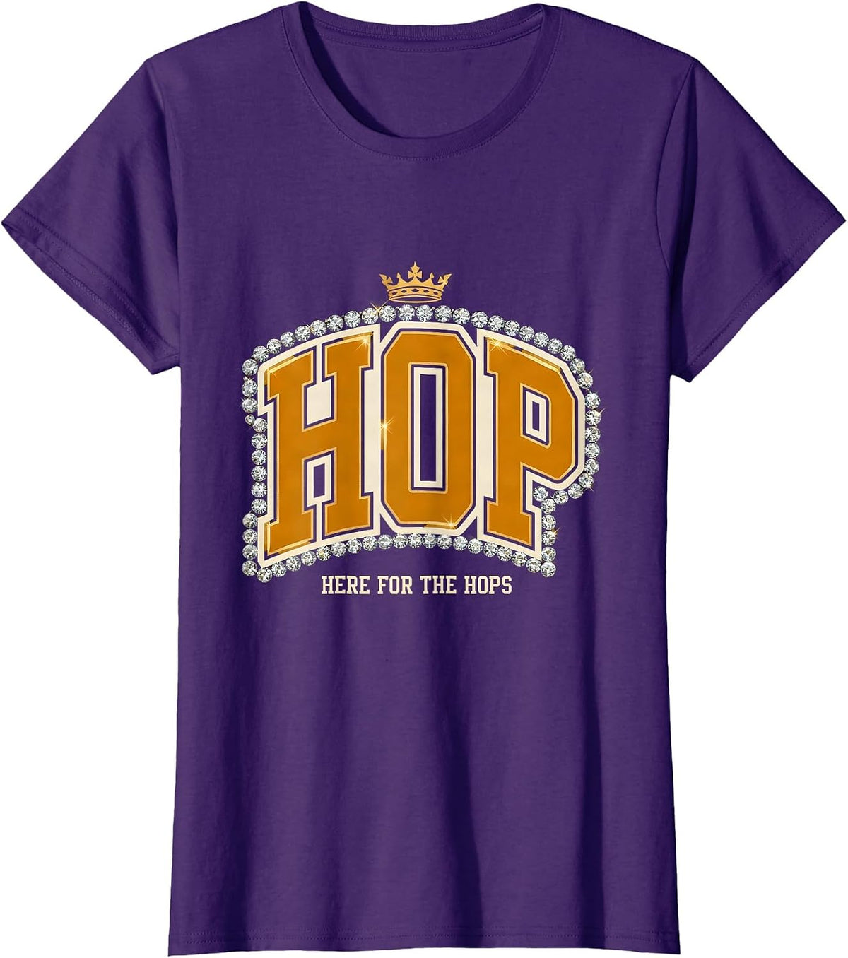 Women's Here for the Hops Oktoberfest Beer Design T-Shirt - Purple