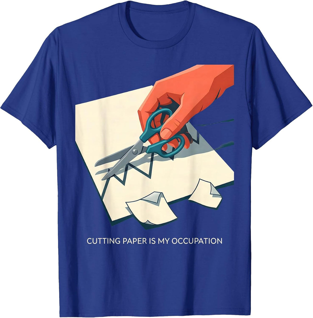 Men's Cutting Paper Is My Occupation Occupational Therapy OT Month T-Shirt - Royal Blue
