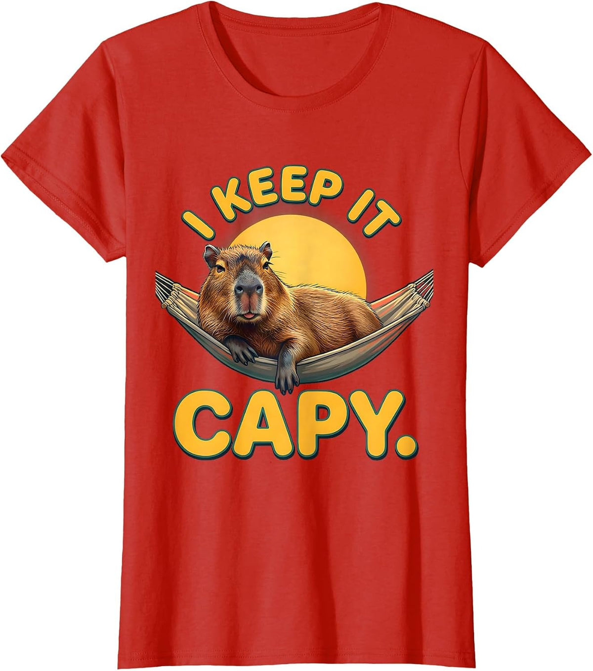 I Keep It Capy Funny Capybara Meme Gamer Humor T-Shirt - Red