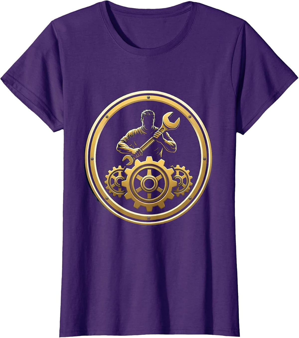 Women's Occupational Therapy Gear Assembly Illustration T-Shirt - Purple