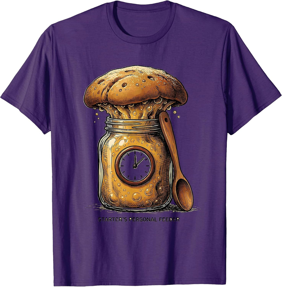 Men's Starter's Personal Feeder Funny Baker Sourdough Bread T-Shirt - Purple