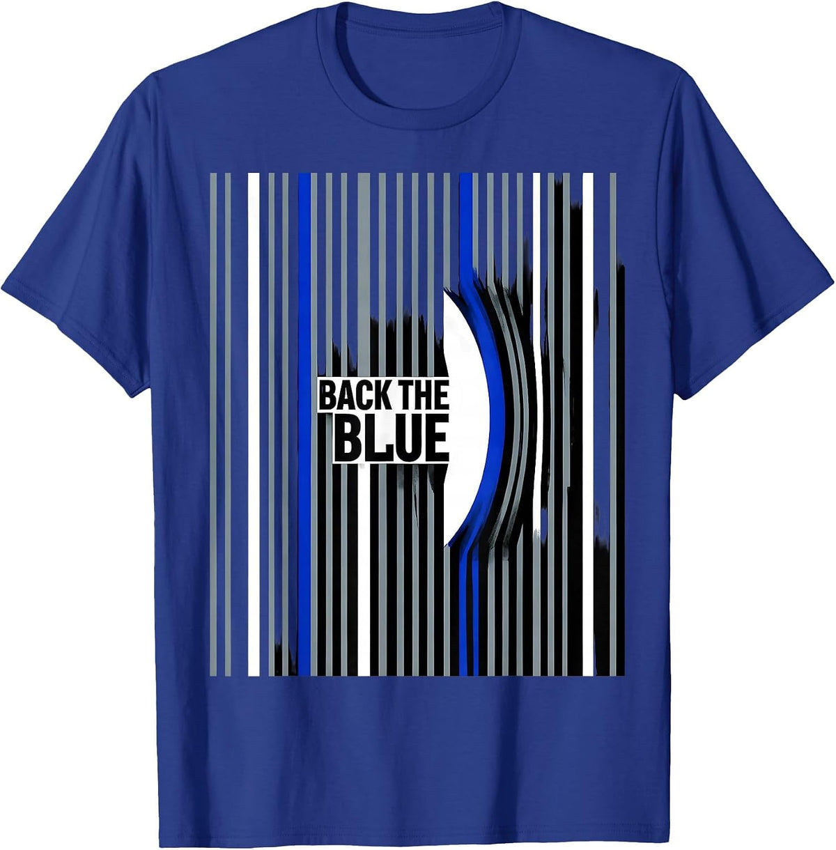 Men's Back The Blue Thin Blue Line Police Support Law Enforcement T-Shirt - Royal Blue