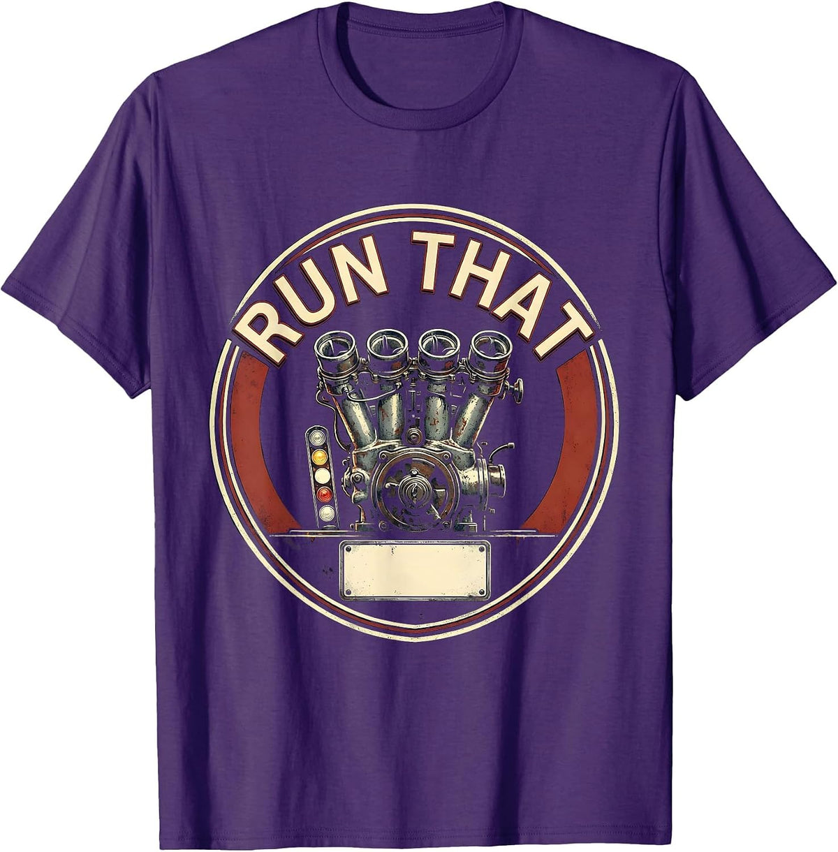 Run That Vintage Muscle Car Drag Racing Enthusiast Humor T-Shirt - Purple