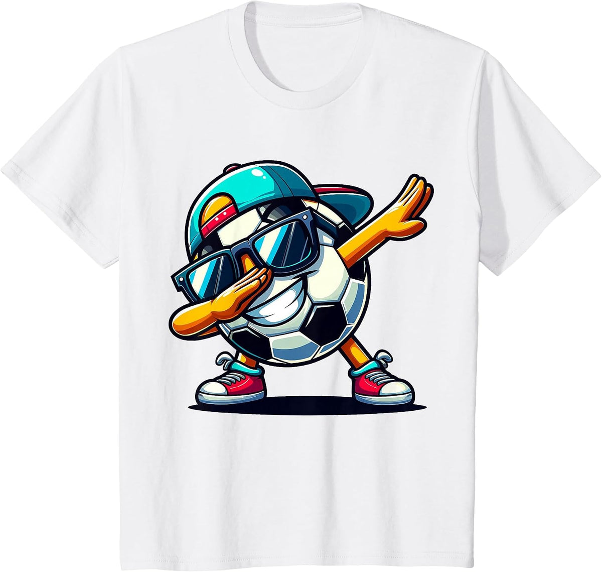 Dabbing Soccer Ball Player T-Shirt - White