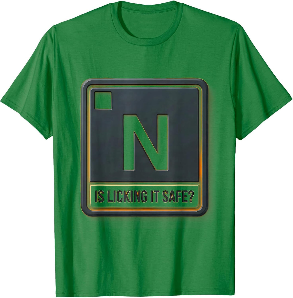 Men's Is Licking It Safe Funny Periodic Table Science Teacher Gift T-Shirt - Kelly Green