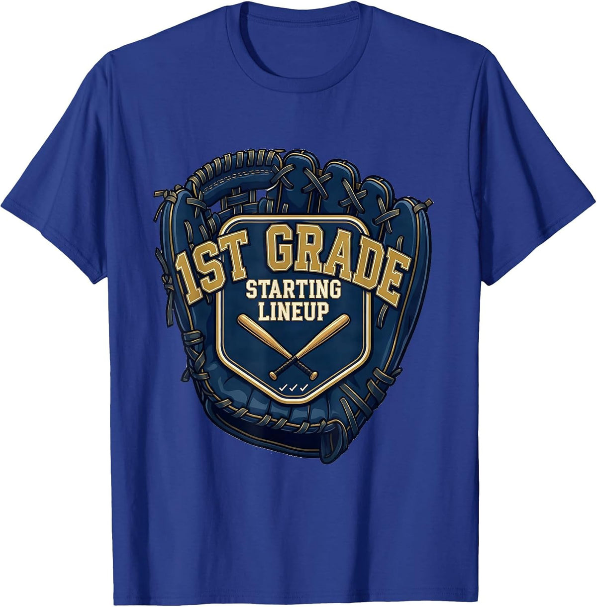 1st Grade Starting Lineup Sports Back To School Baseball T-Shirt - Royal Blue