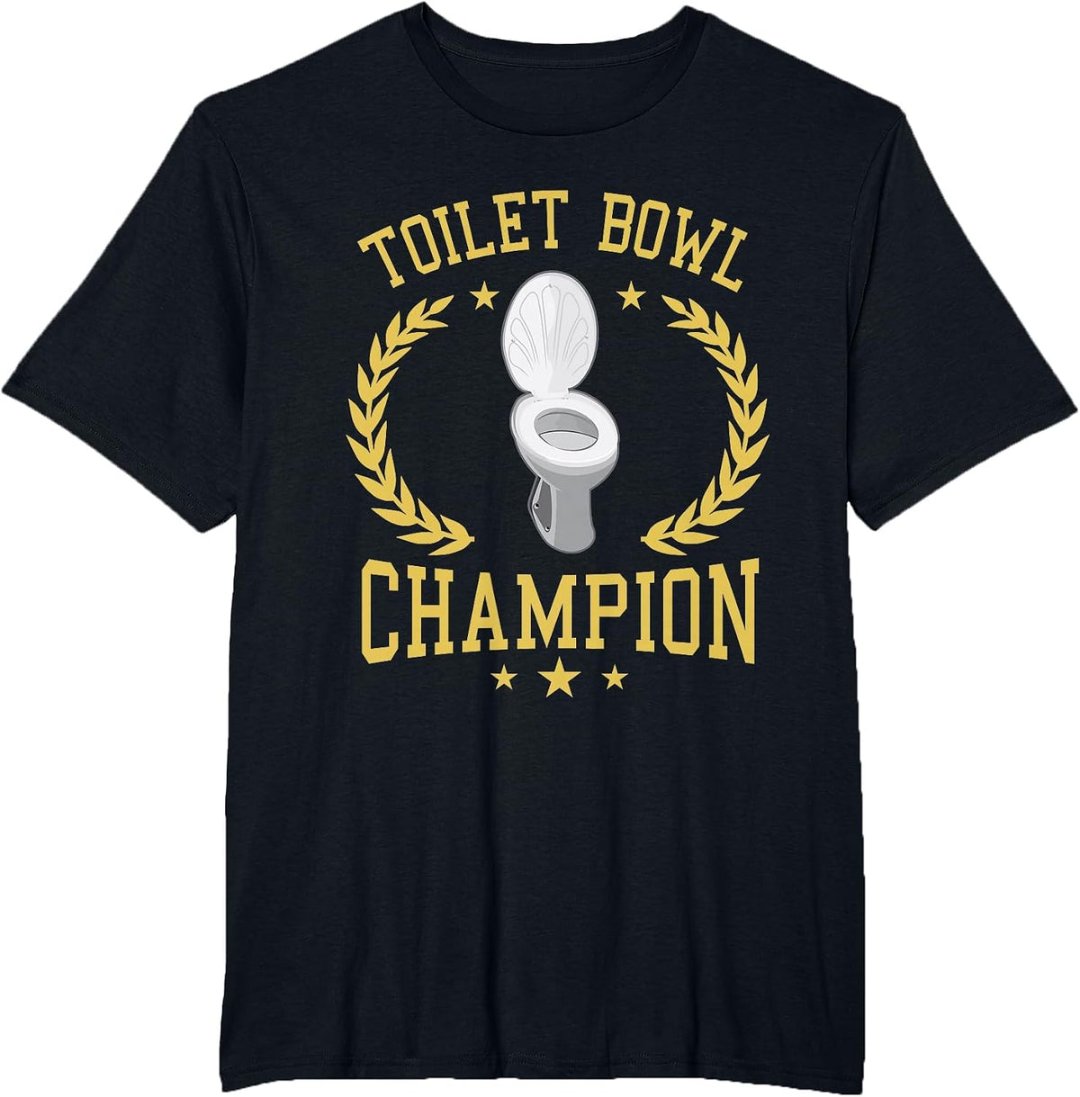 Toilet Bowl Champion Funny Fantasy Football Player T-Shirt - Black