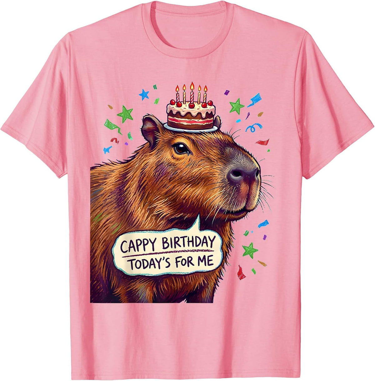 Men's Cappy Birthday Today’s For Me Kawaii Girl Capybara Birthday T-Shirt - Pink