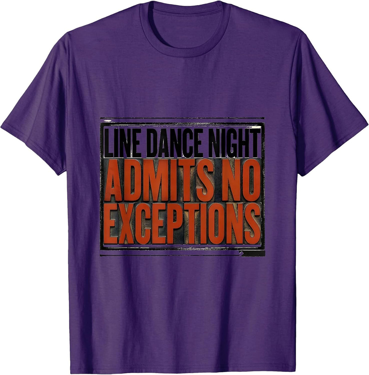 Men's Line Dance Night Admits No Exceptions Funny Line Dance Group T-Shirt - Purple