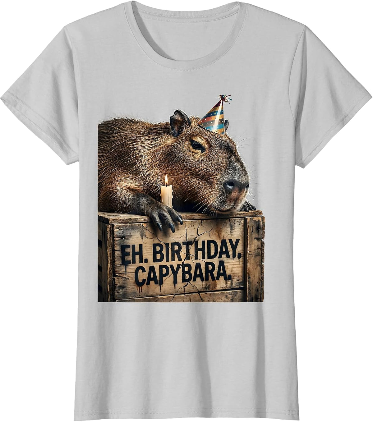 Women's eh. birthday. capybara. Cute Kawaii Animal Lover Birthday T-Shirt - Silver Grey