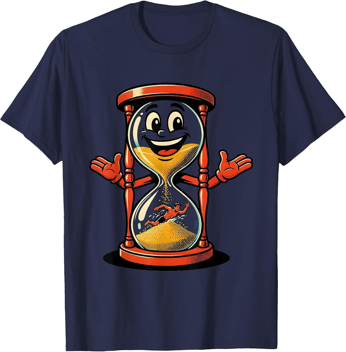 Men's Occupational Therapy Swimming Hourglass Graphic T-Shirt - Navy Blue