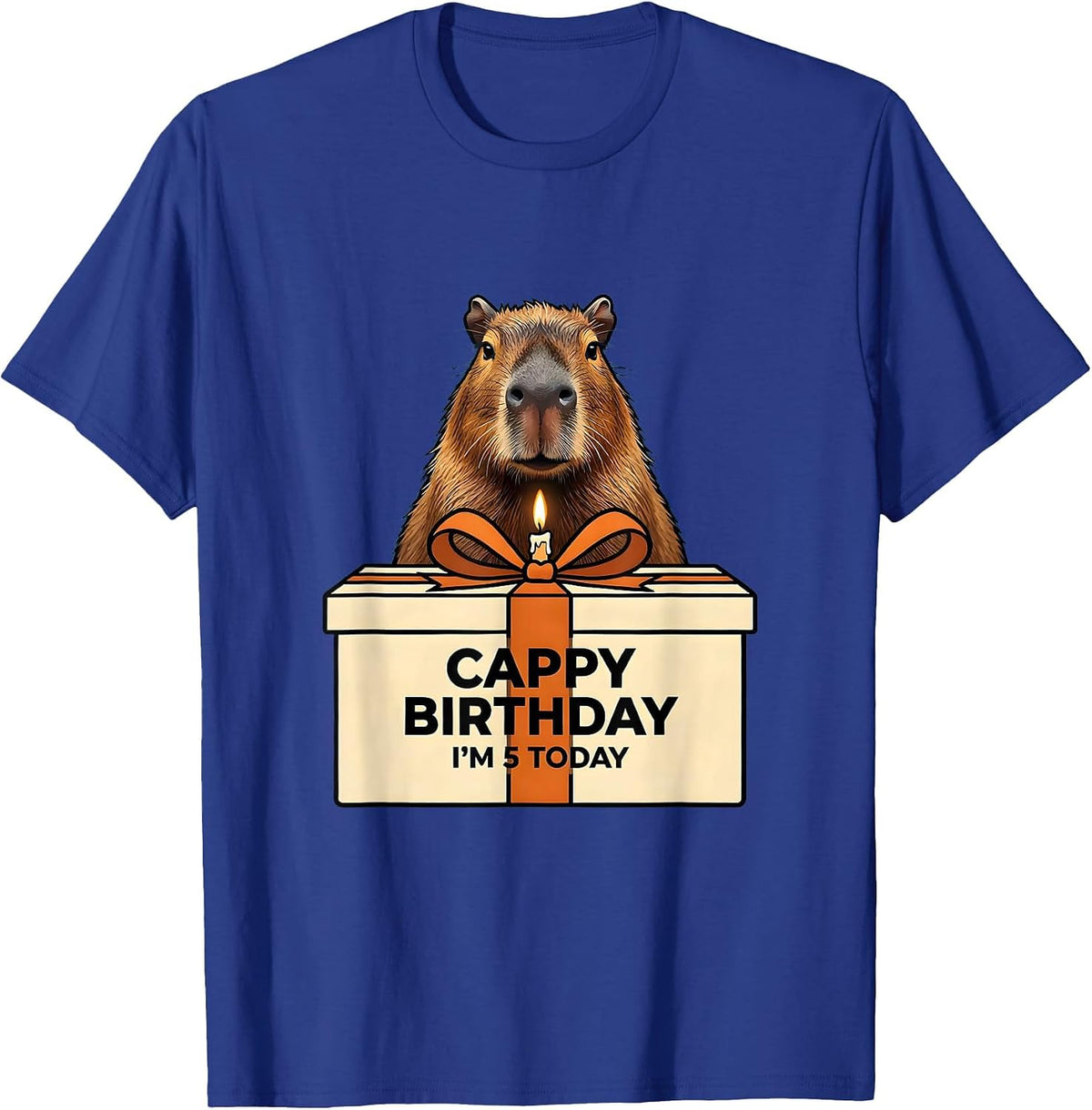 Cappy Birthday I'm 5 Today Kawaii Capybara Birthday Gift T-Shirt - Royal Blue