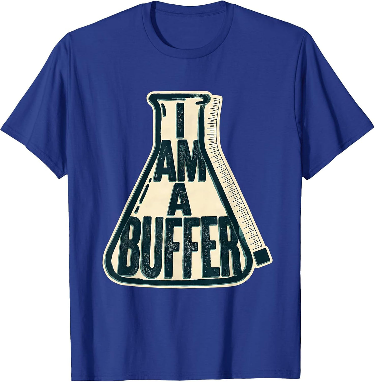 Men's I Am A Buffer Midcentury Modern Chemistry Pun Humor T-Shirt - Royal Blue