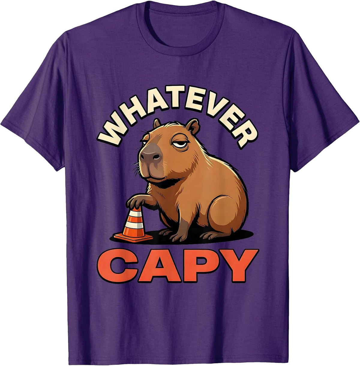 Men's Whatever, Capy Funny Capybara Animal Meme Gamer T-Shirt - Purple