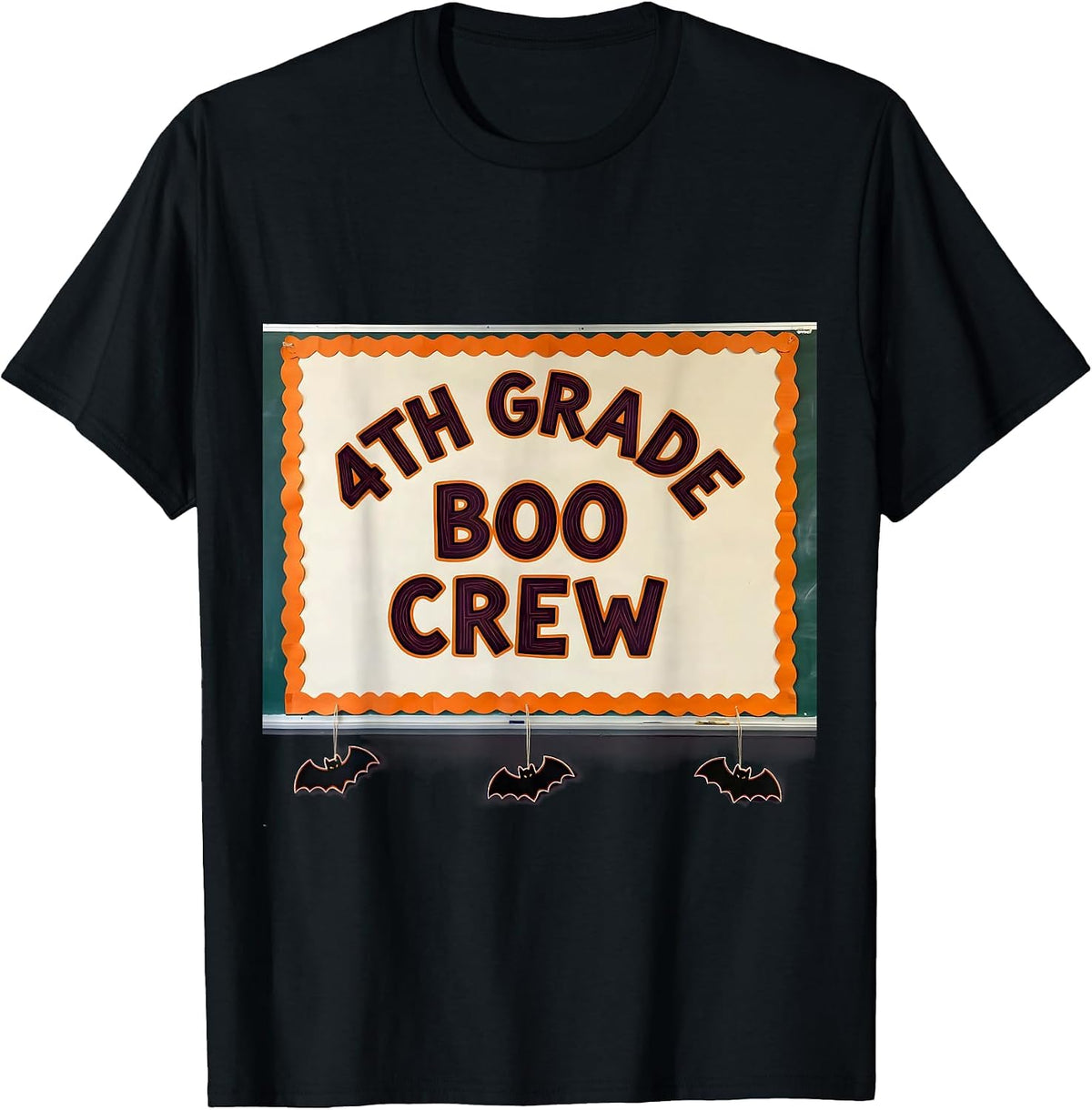 Men's 4th Grade Boo Crew Funny Halloween Teacher Student T-Shirt - Black