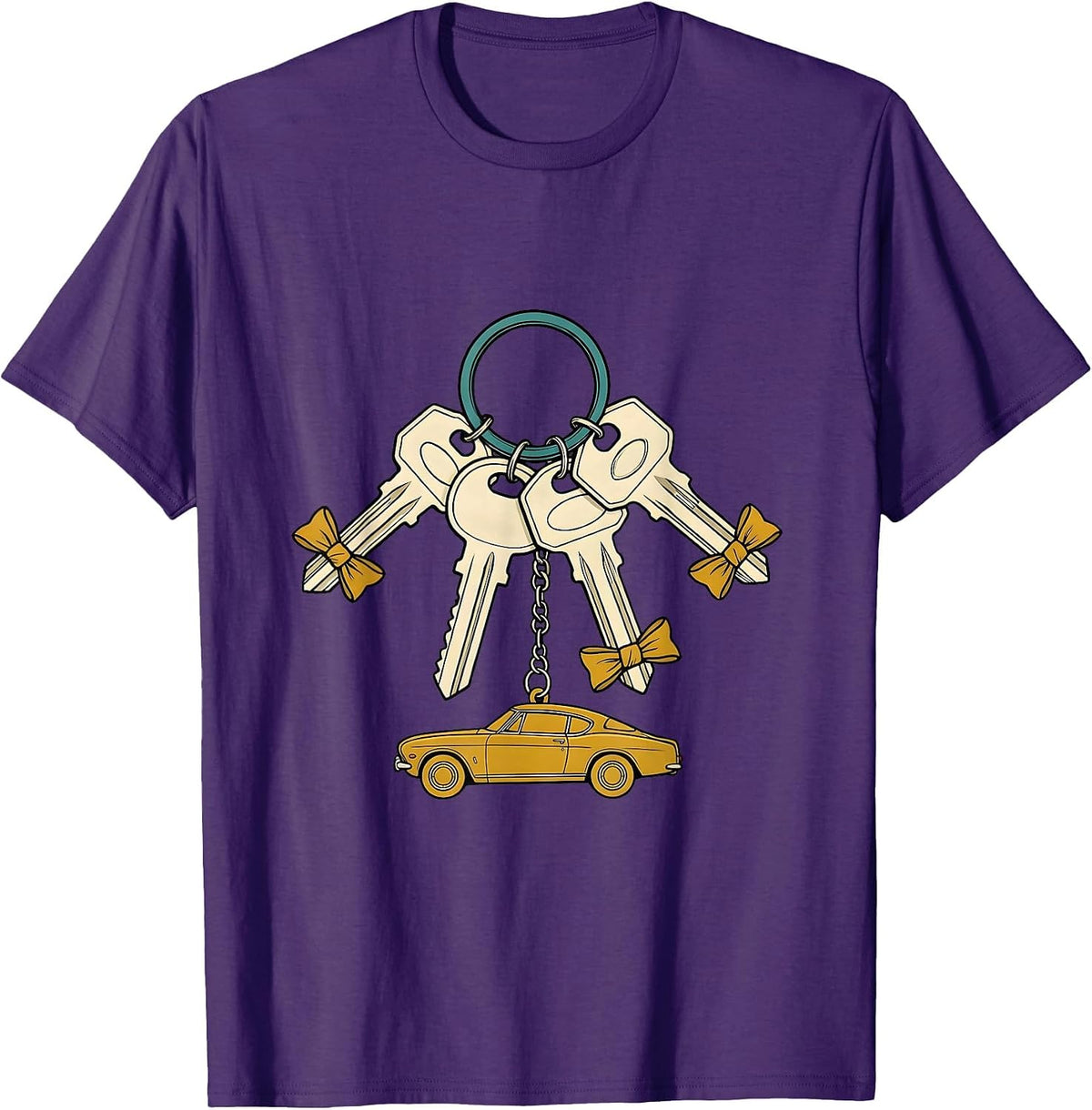 Car Key Ring Funny Car Guy Mechanic Gift T-Shirt - Purple