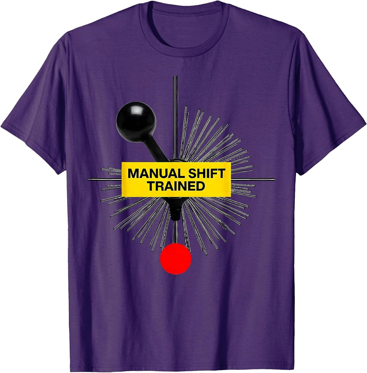 Manual Shift Trained Bauhaus Modernist Car Guy Stick Shift T-Shirt - Purple
