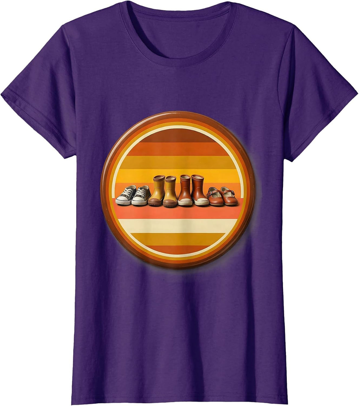 Women's Tiny Shoes At The Door Preschool Teacher Gift T-Shirt - Purple