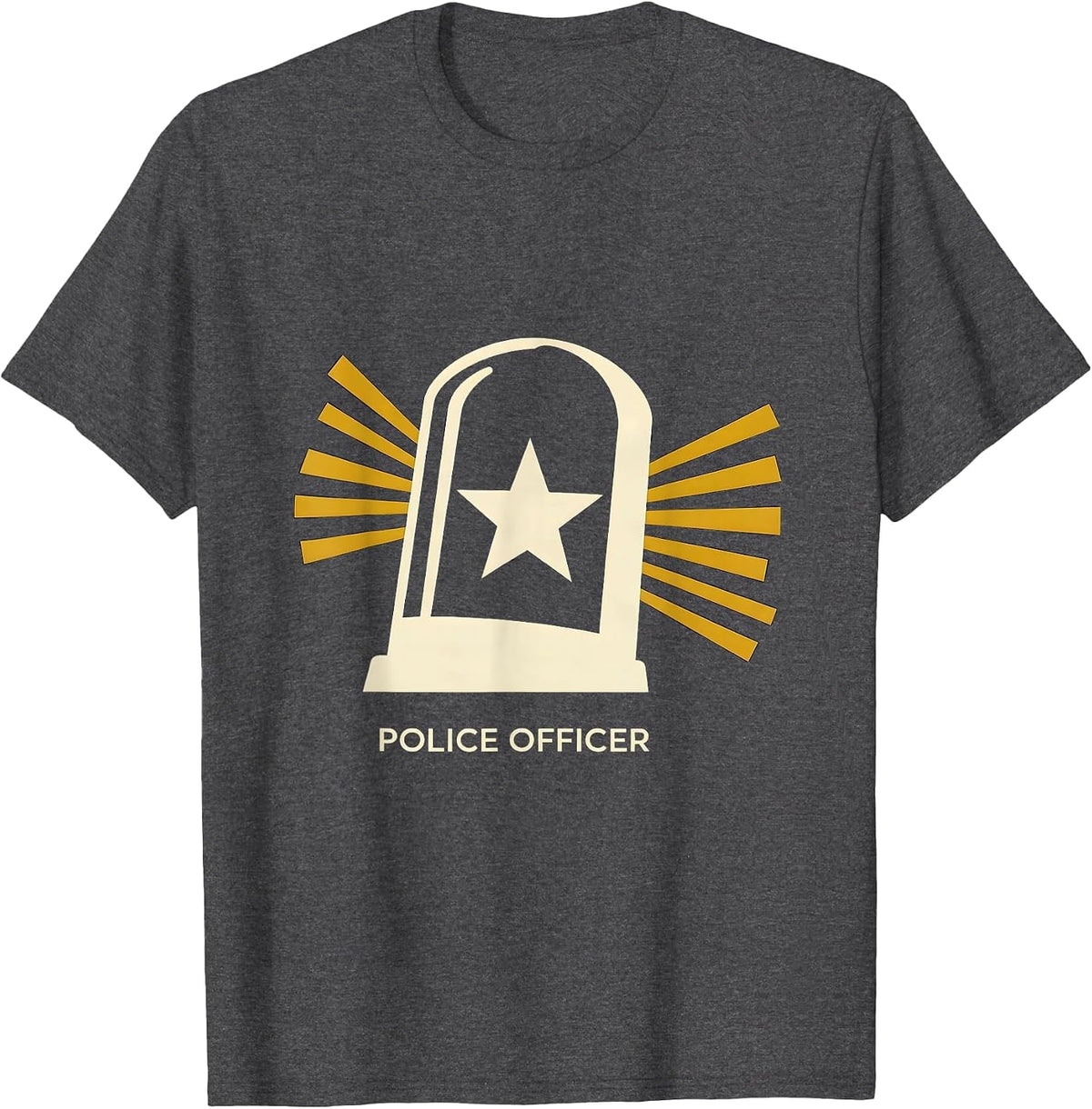 Men's Police Officer Midcentury Modern Halloween Costume Humor T-Shirt - Dark Heather Grey