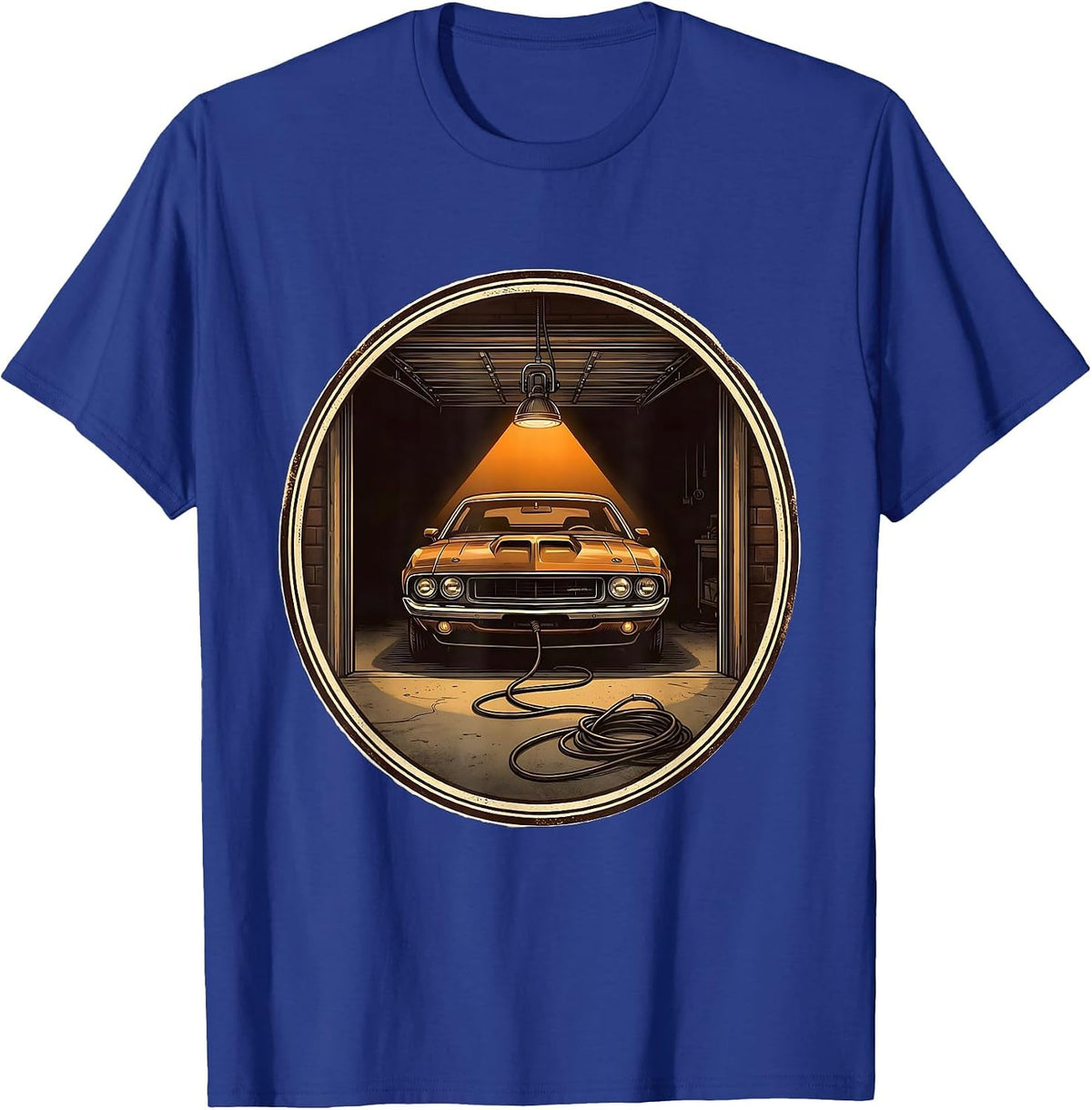Men's Sealed Car Badge Garage Humor Car Enthusiast T-Shirt - Royal Blue