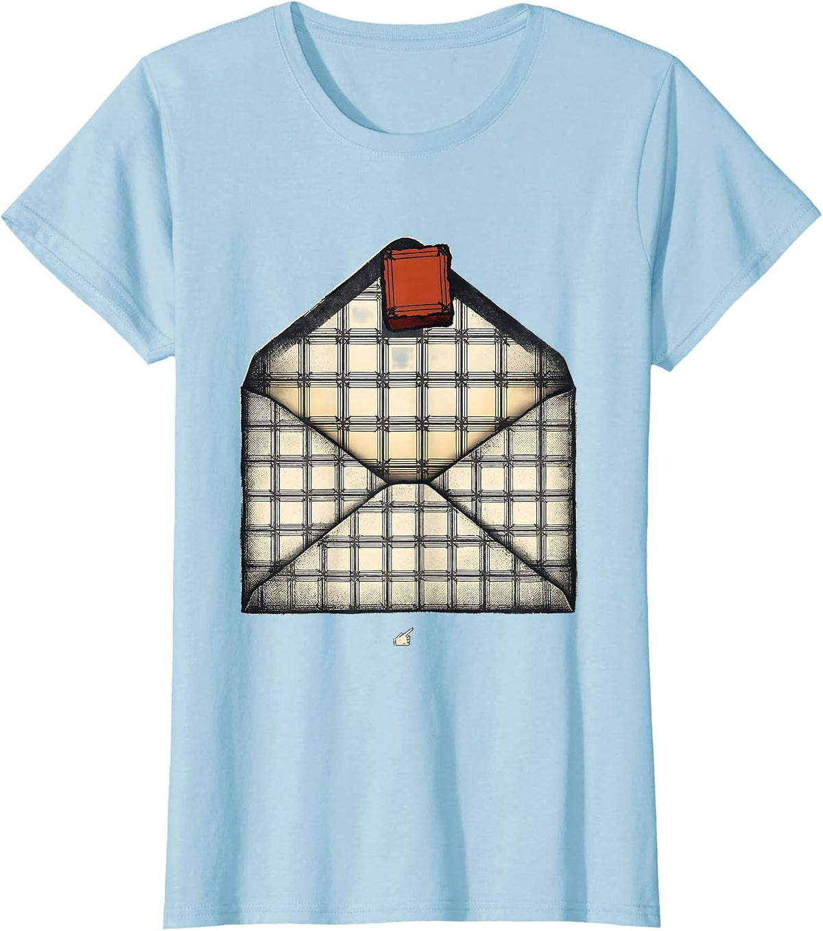 Women's Periodic Table Envelope Wood Type Letterpress Science Humor T-Shirt - Baby Blue