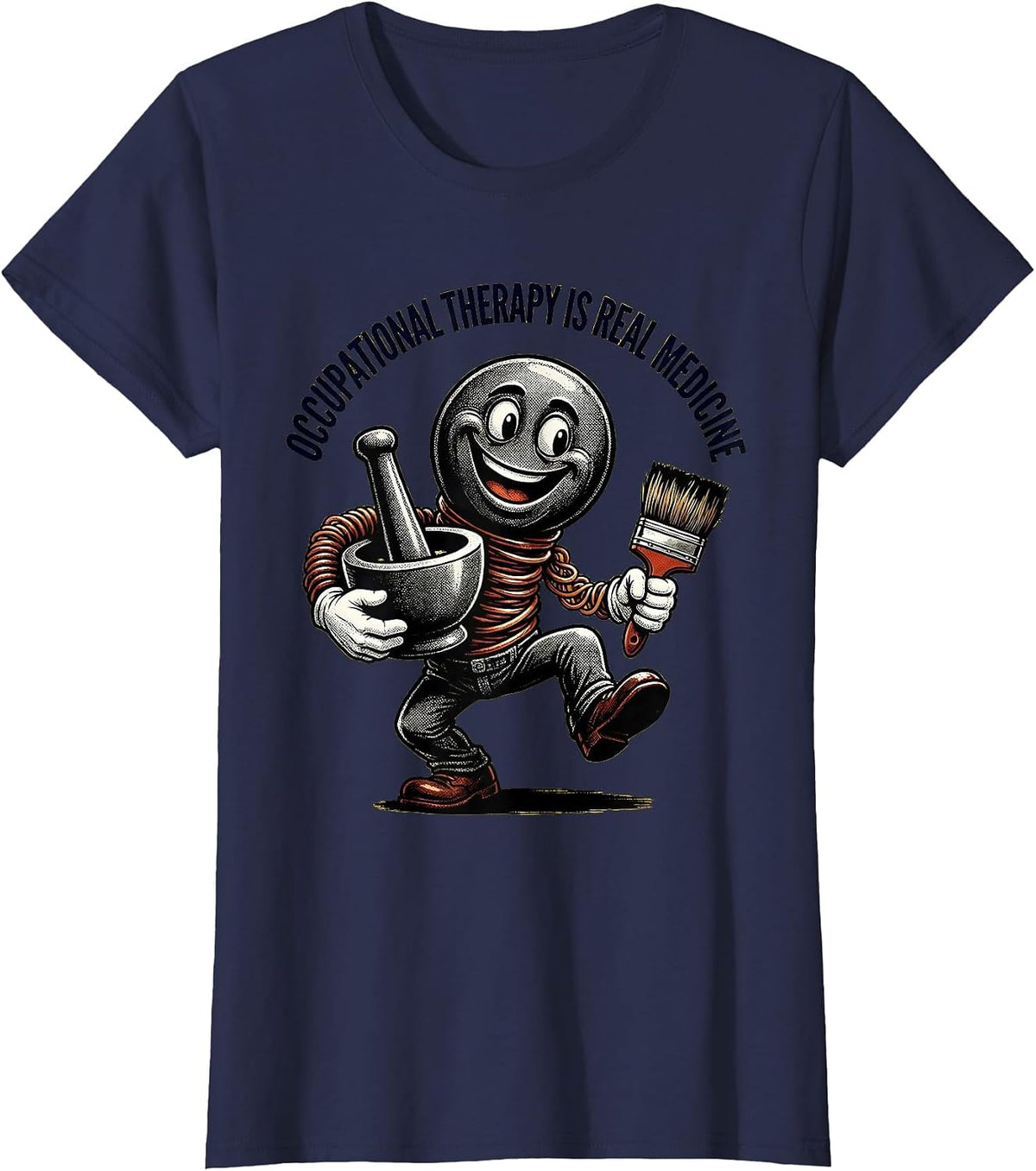 Women's Occupational Therapy Is Real Medicine OT Design T-Shirt - Navy Blue