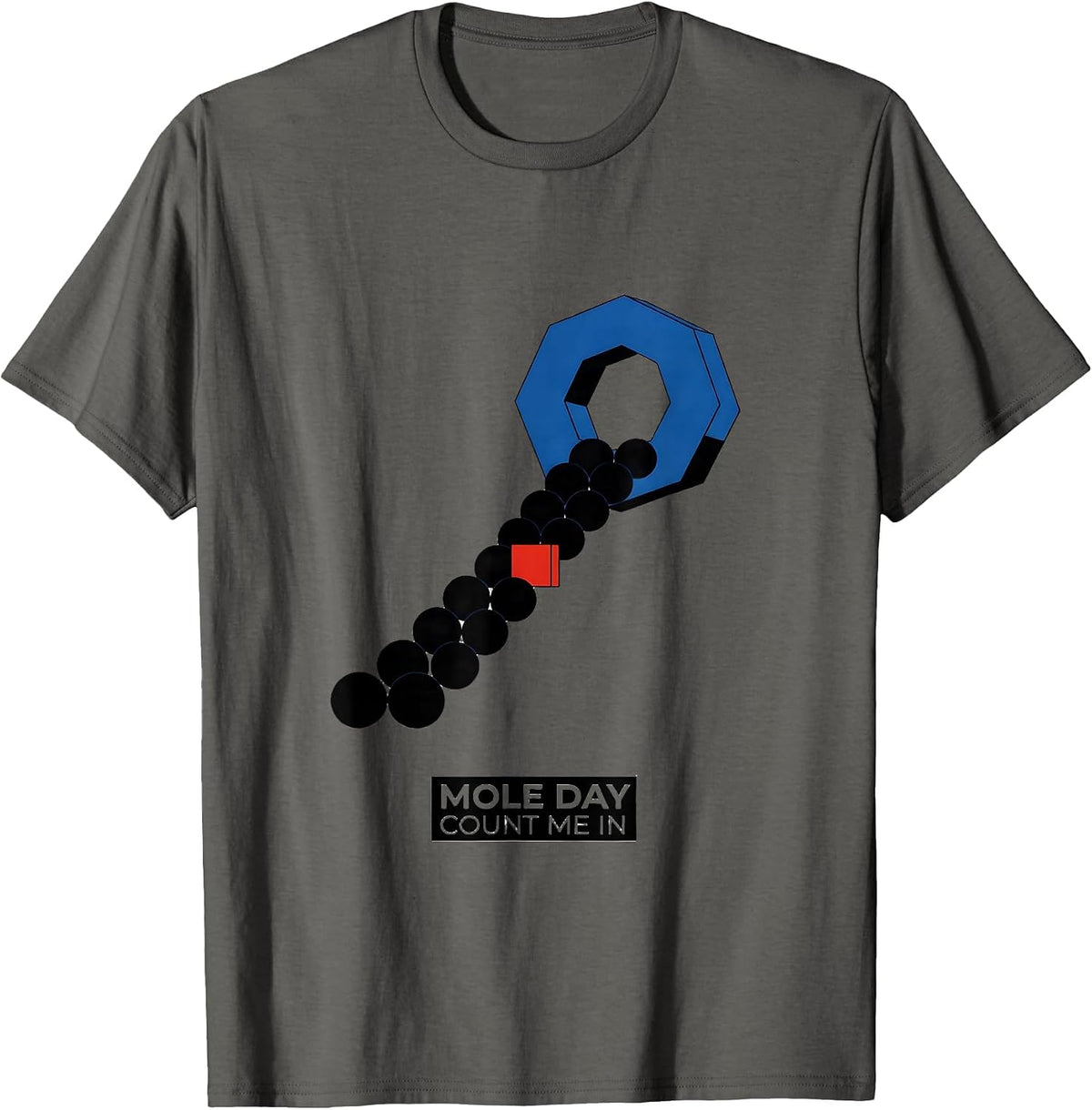 Men's Mole Day Count Me In Bauhaus Modernist Science Teacher T-Shirt - Asphalt Grey
