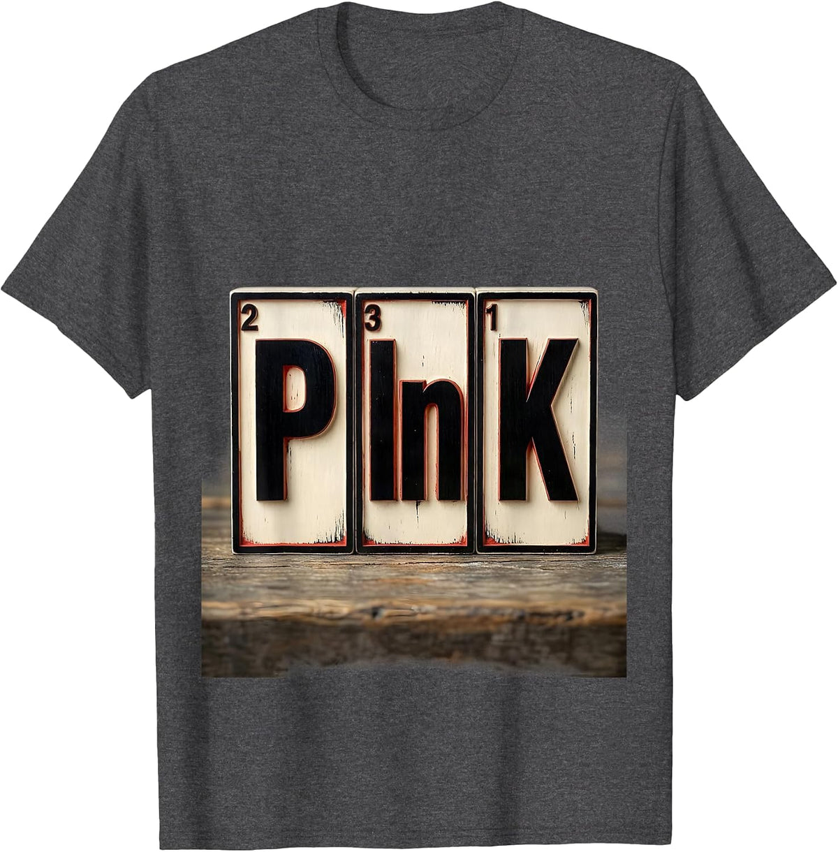 Men's PInK Funny Science Nerd Periodic Table Element Gift T-Shirt - Dark Heather Grey