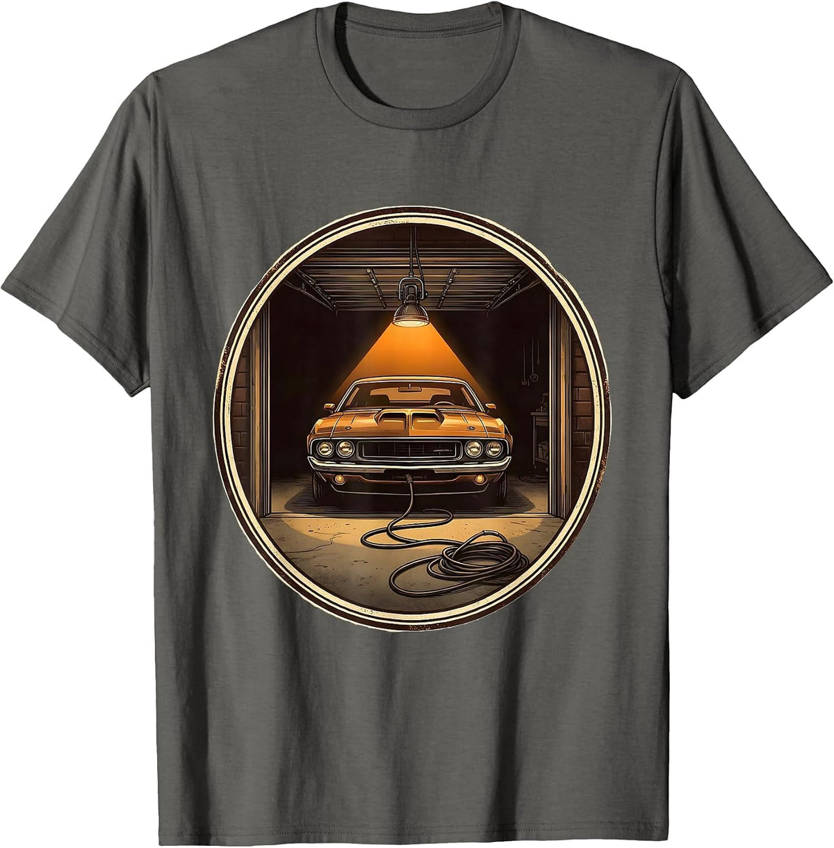 Men's Sealed Car Badge Garage Humor Car Enthusiast T-Shirt - Asphalt Grey