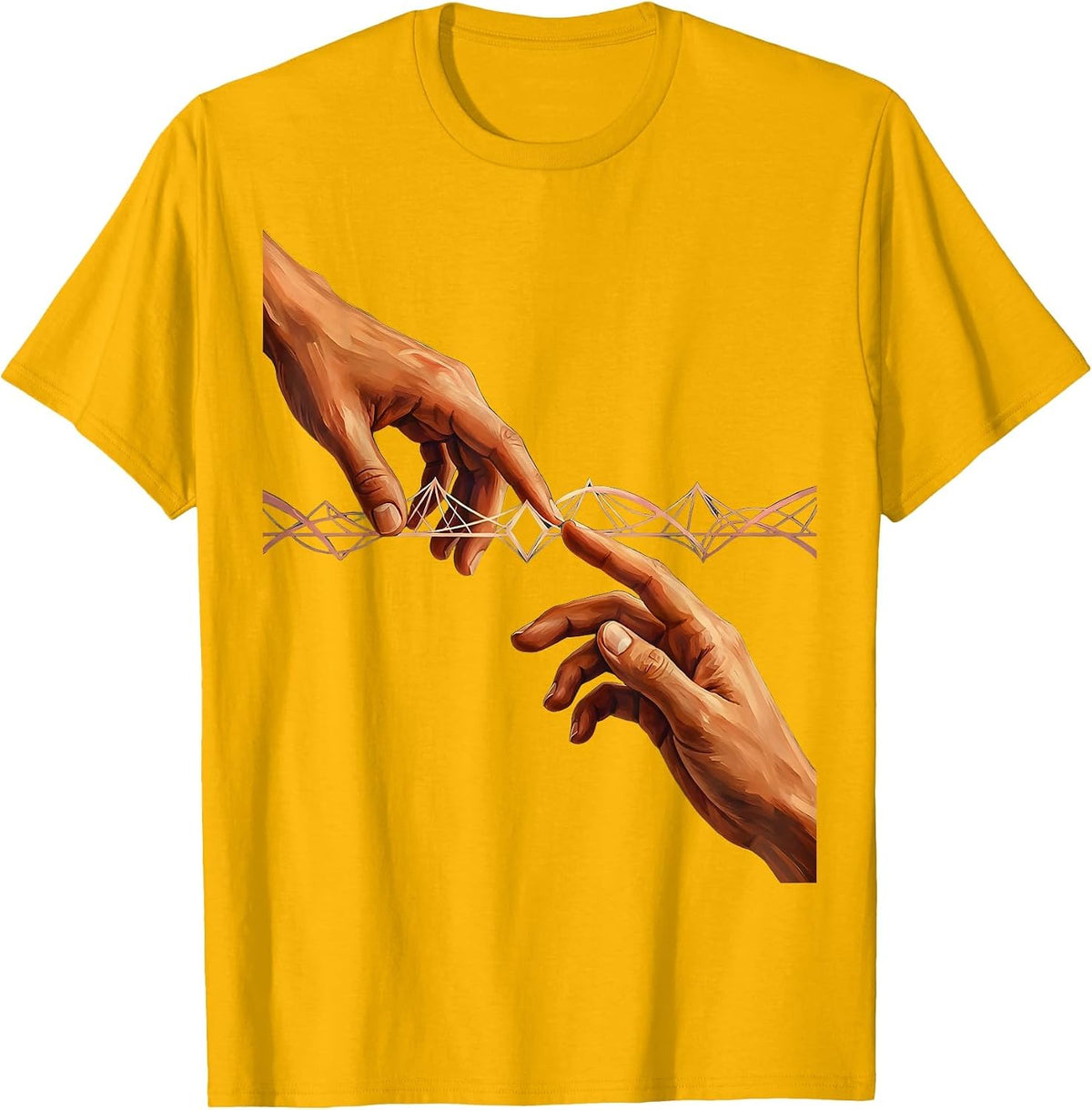 Mental Health Matters Reaching Hands Graphic T-Shirt - Golden Yellow