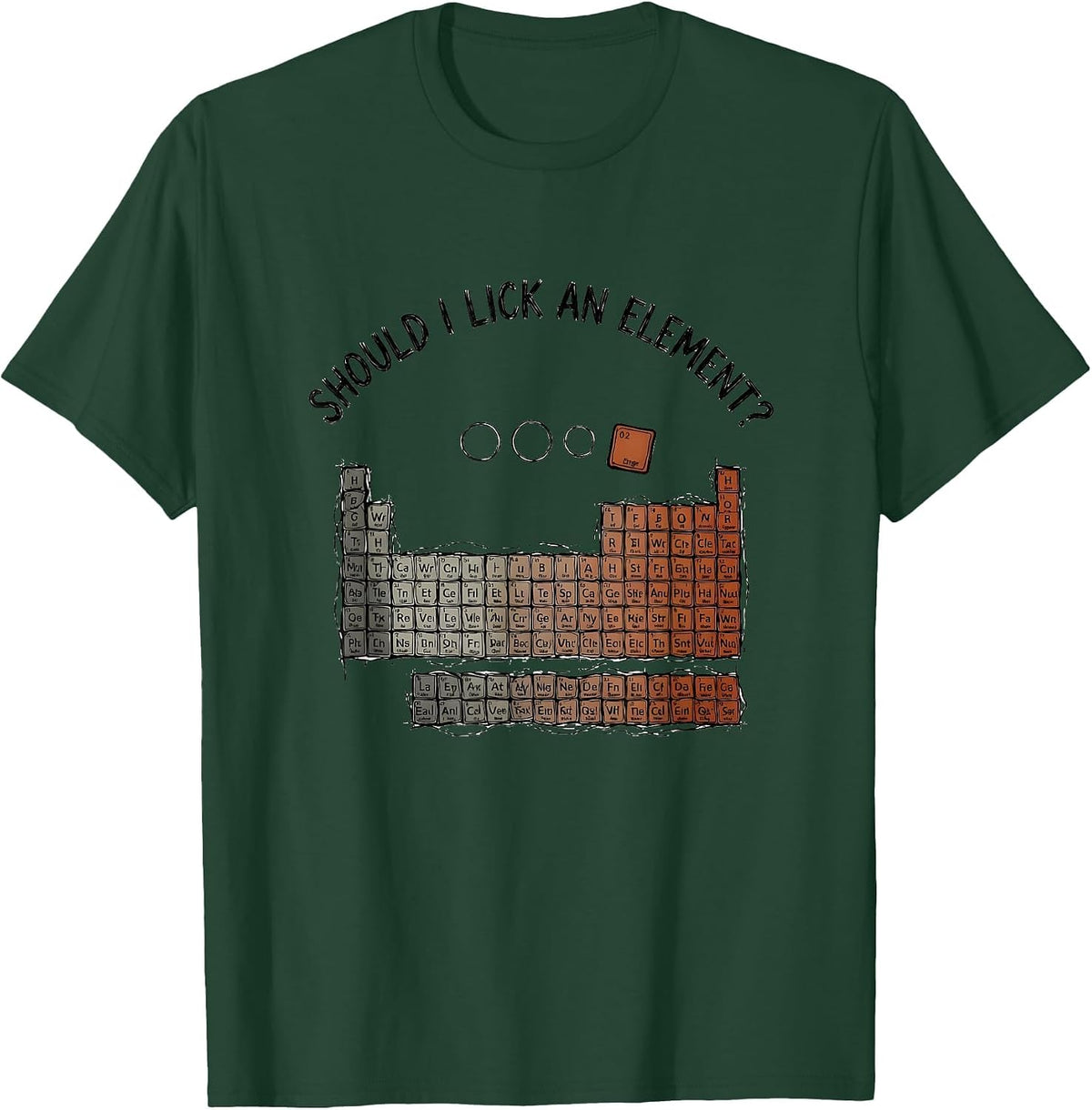 Men's Should I Lick An Element Funny Periodic Table Science T-Shirt - Dark Green