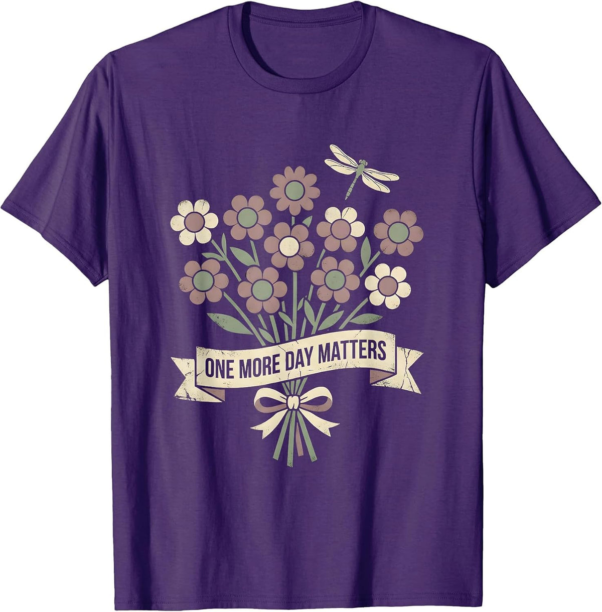 Men's One More Day Matters Suicide Awareness Design T-Shirt - Purple