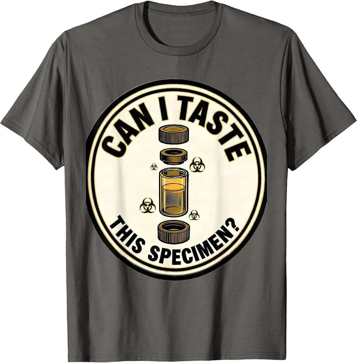 Men's Can I Taste This Specimen Funny Periodic Table Science T-Shirt - Asphalt Grey