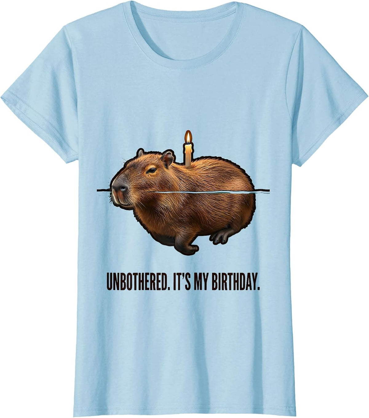 Unbothered It's My Birthday Kawaii Capybara Birthday To Me T-Shirt - Baby Blue