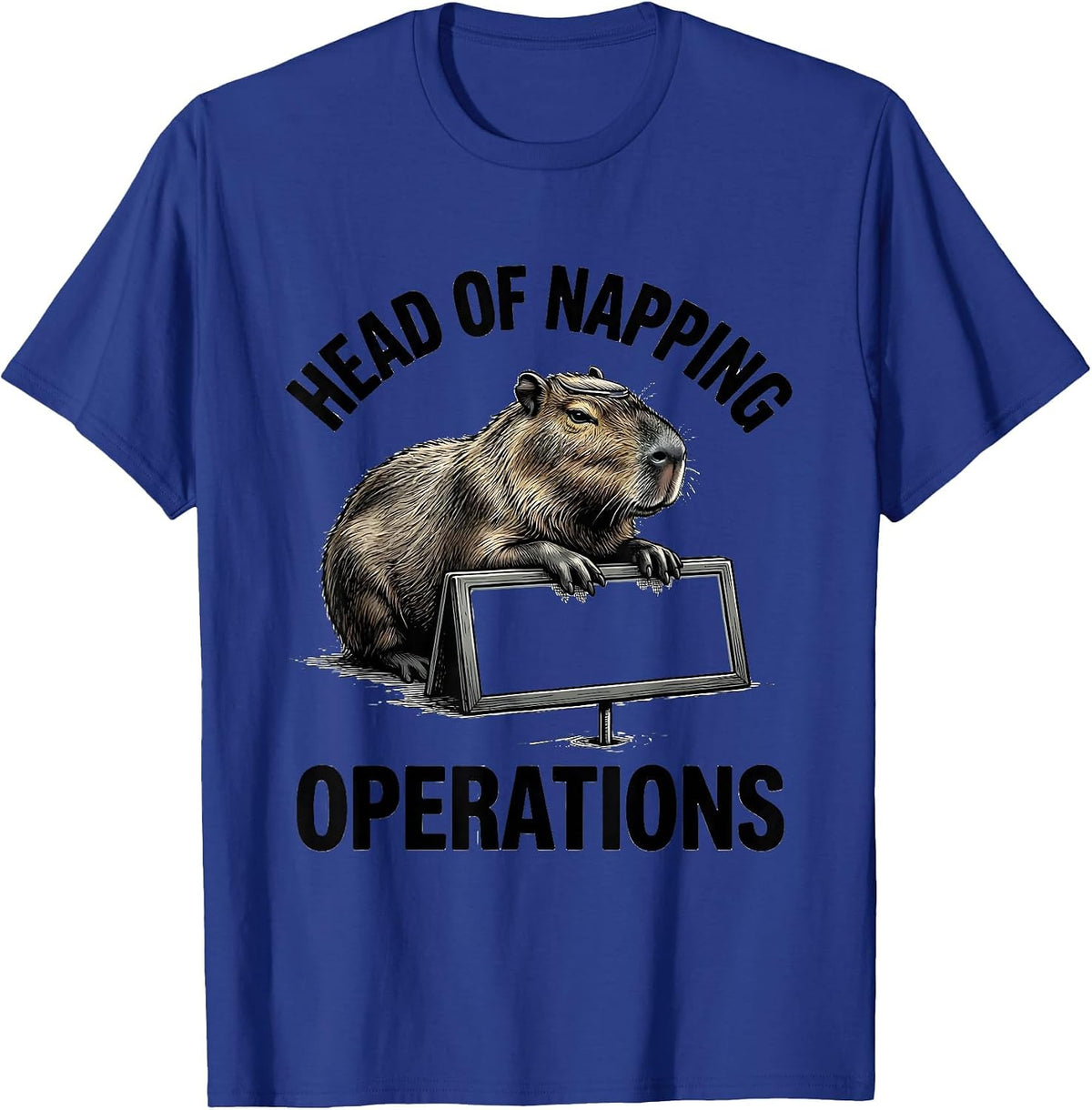 Head Of Napping Operations Funny Capybara Animal Meme Humor T-Shirt - Royal Blue