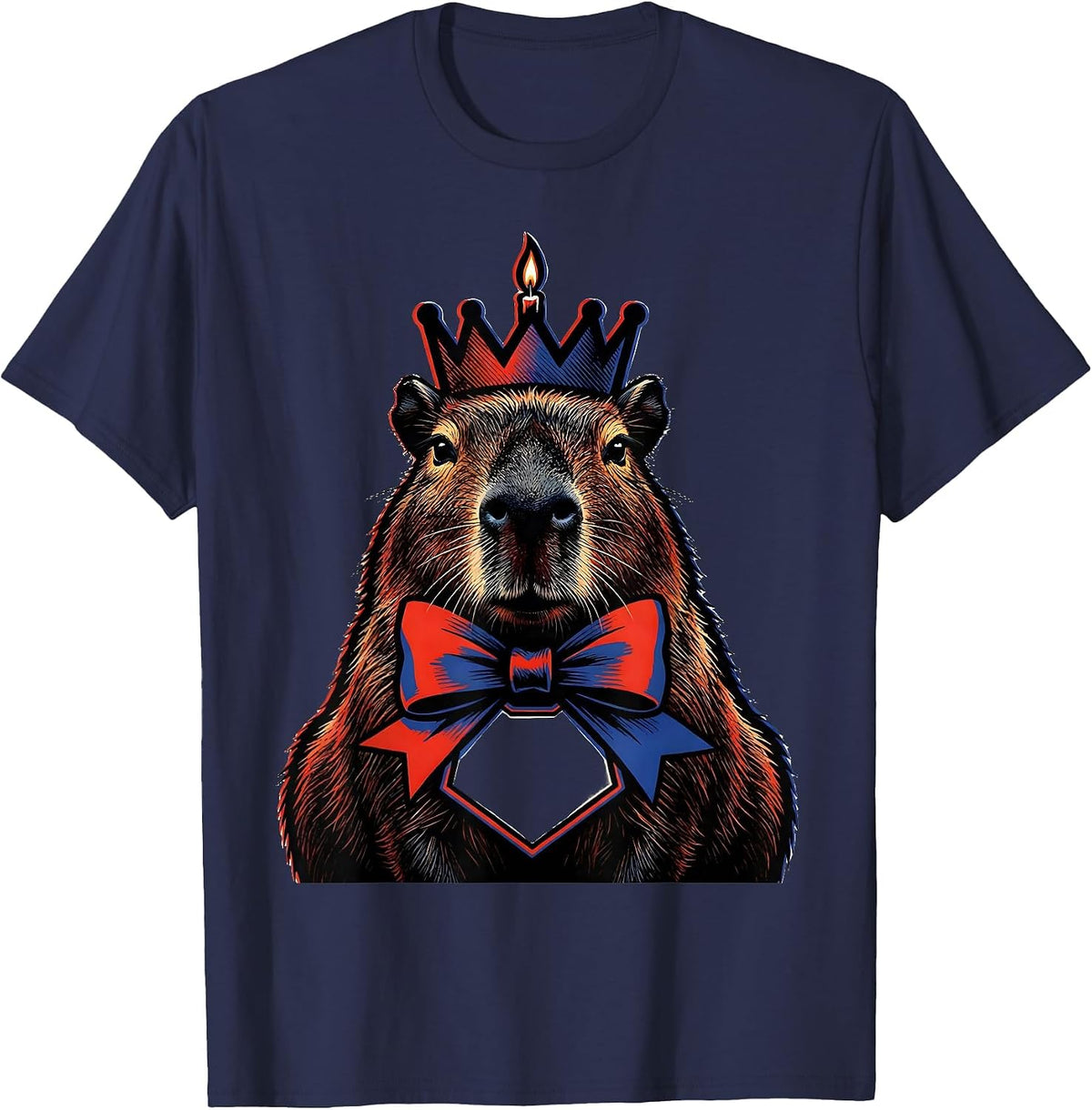 Men's Birthday Capybara Hybrid Meme Birthday Party Humor T-Shirt - Navy Blue