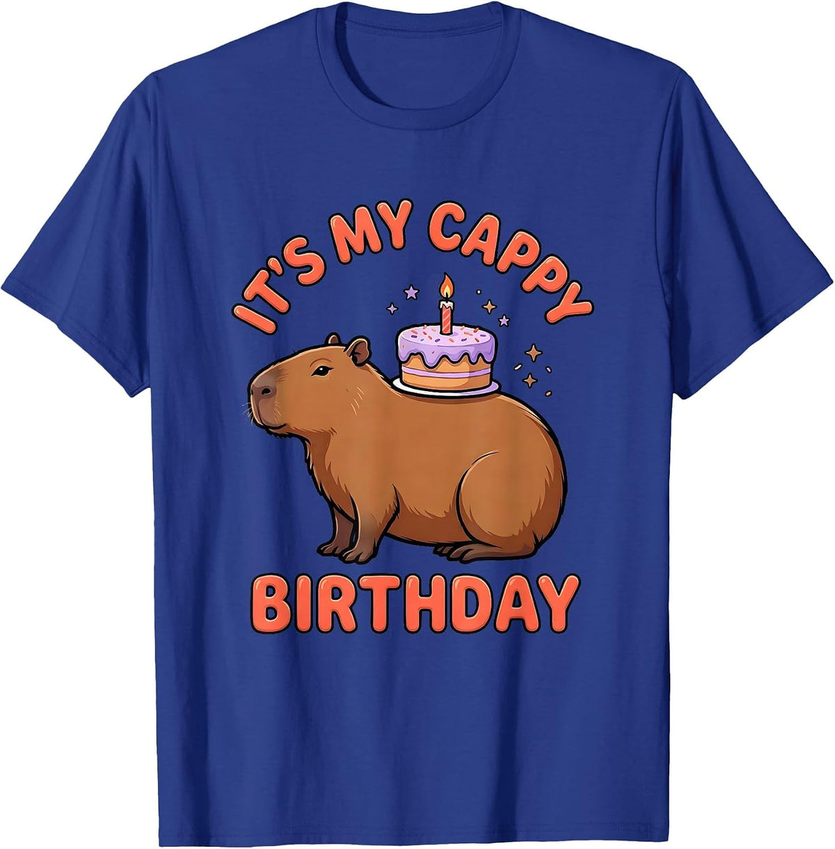 Men's It's My Cappy Birthday Kawaii Capybara Birthday Gift T-Shirt - Royal Blue