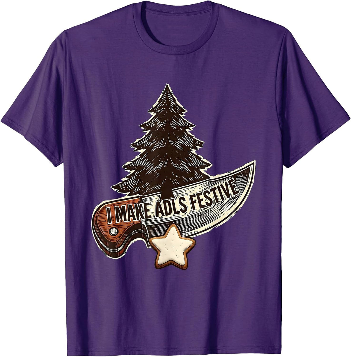 I Make ADLs Festive Occupational Therapist Christmas Holiday T-Shirt - Purple
