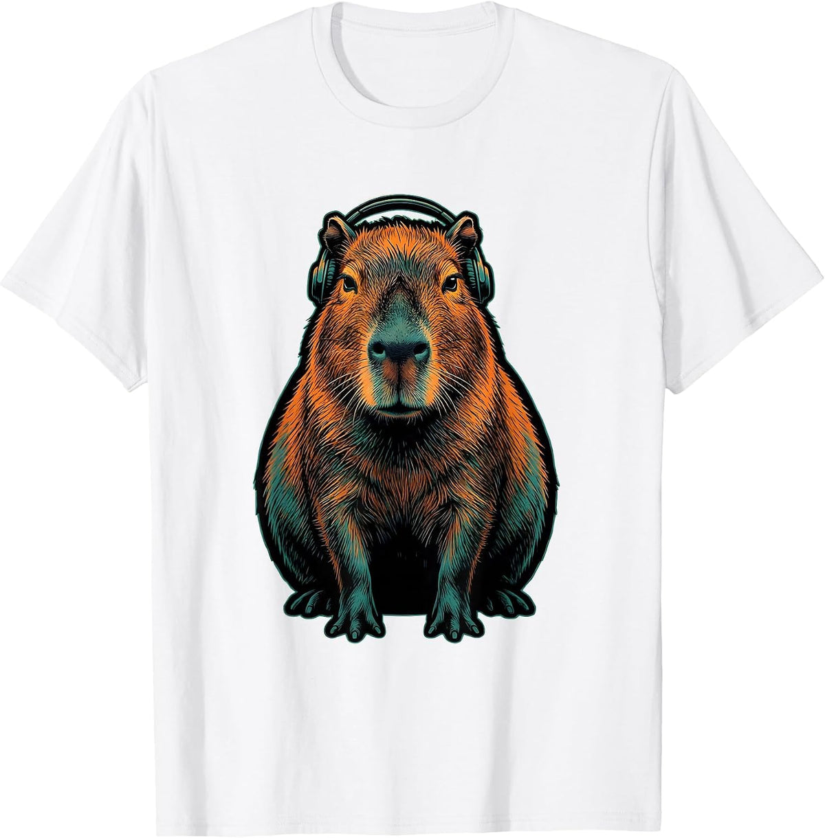 Men's Capybara Meme Cool Animal Humor Funny T-Shirt - White