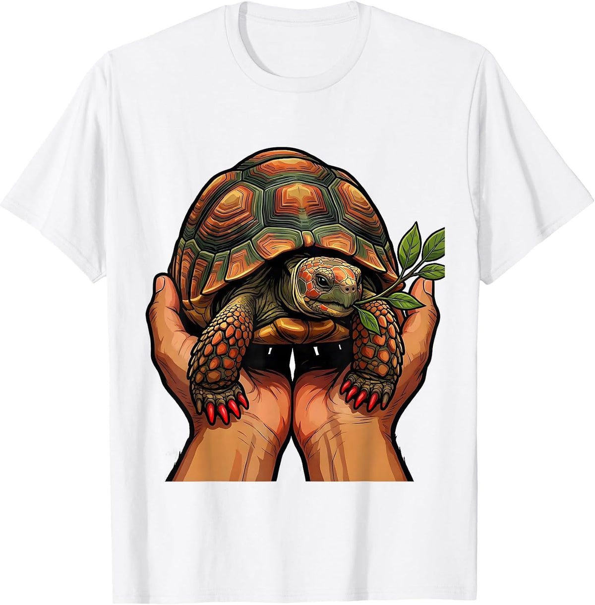 Men's Friendly Red-Footed Tortoise Cartoon Reptile Lover Gift T-Shirt - White