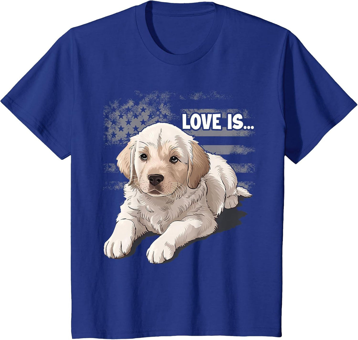 White Labrador Retriever Yellow Love Lab Mom Dog Dad T-Shirt - Royal Blue