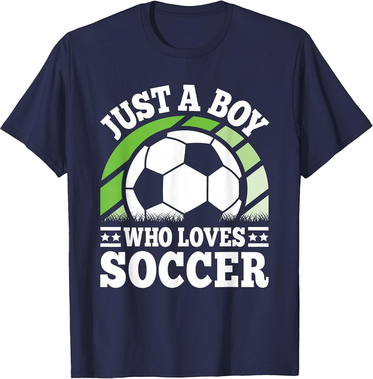 Just A Boy Who Loves Soccer Funny Soccer Player Boys Kids T-Shirt - Navy Blue