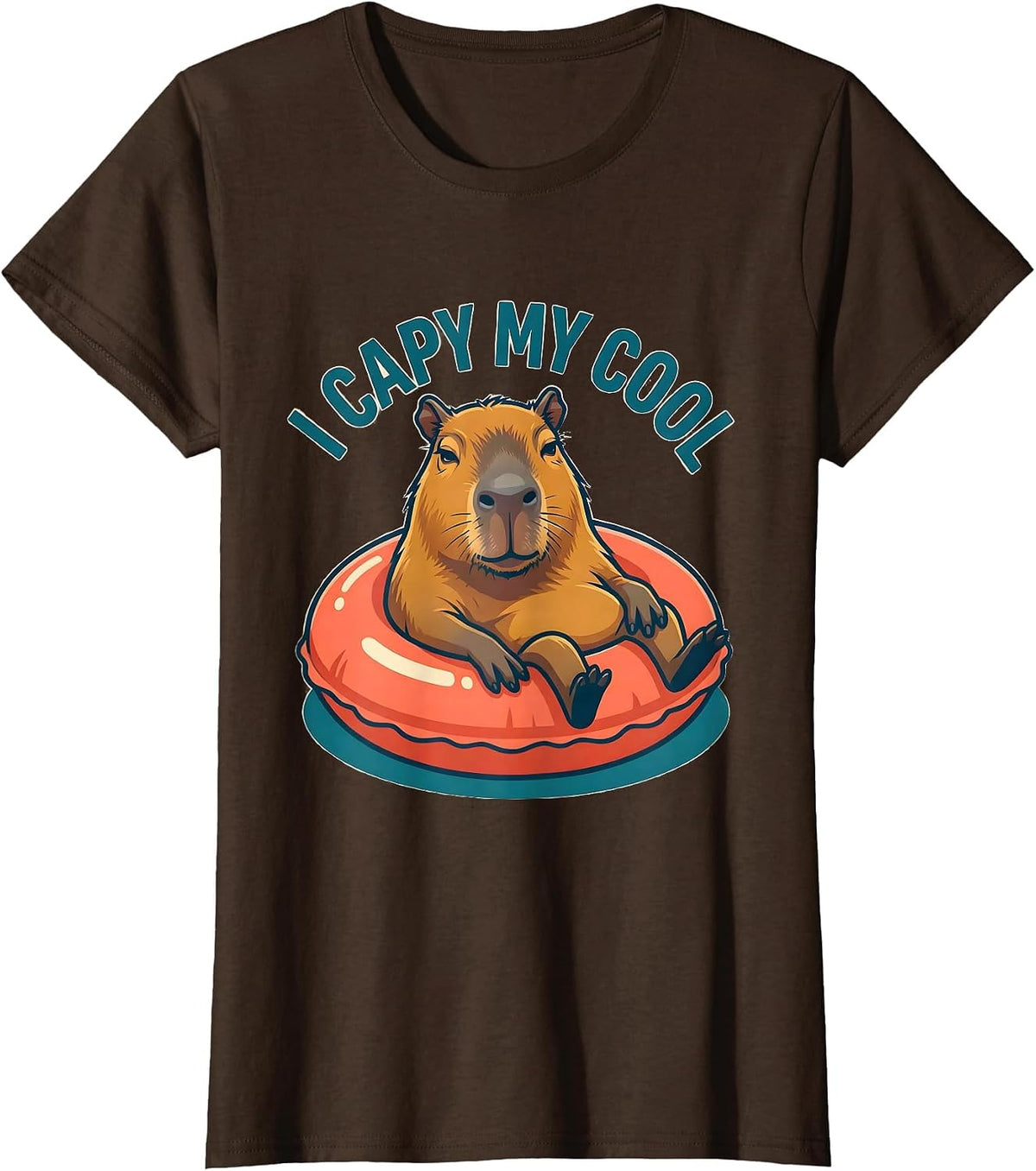 Women's I Capy My Cool Funny Capybara Animal Lover Meme Humor T-Shirt - Brown