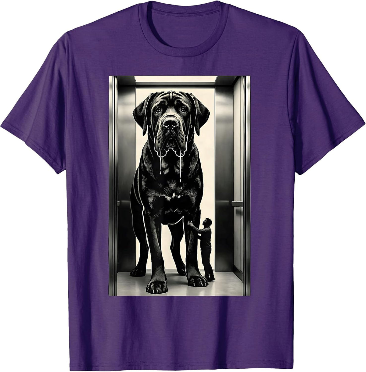 Great Dane Elevator Drool Humor Dog Owner T-Shirt - Purple