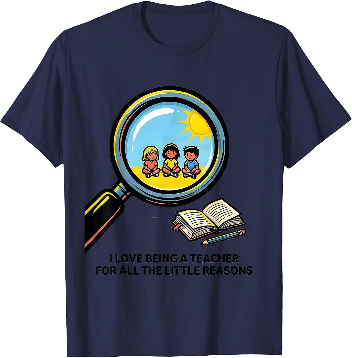 Men's I Love Being A Teacher For All The Little Reasons Funny T-Shirt - Navy Blue
