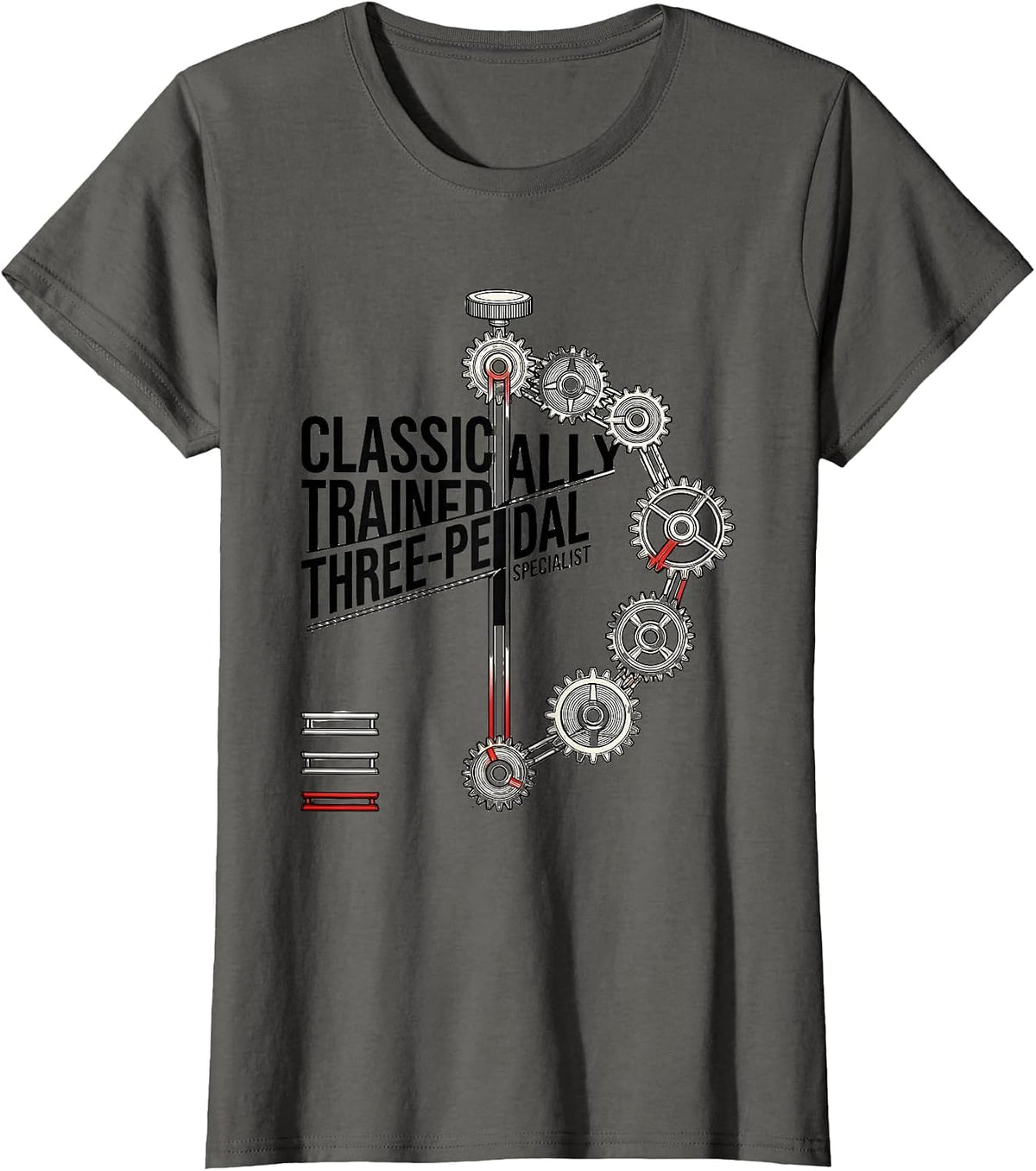 Women's Classically Trained Three-Pedal Specialist Car Guy T-Shirt - Asphalt Grey