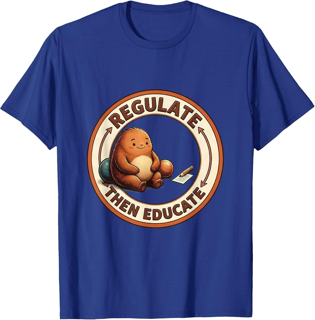 Men's Regulate, Then Educate Occupational Therapy Sensory T-Shirt - Royal Blue