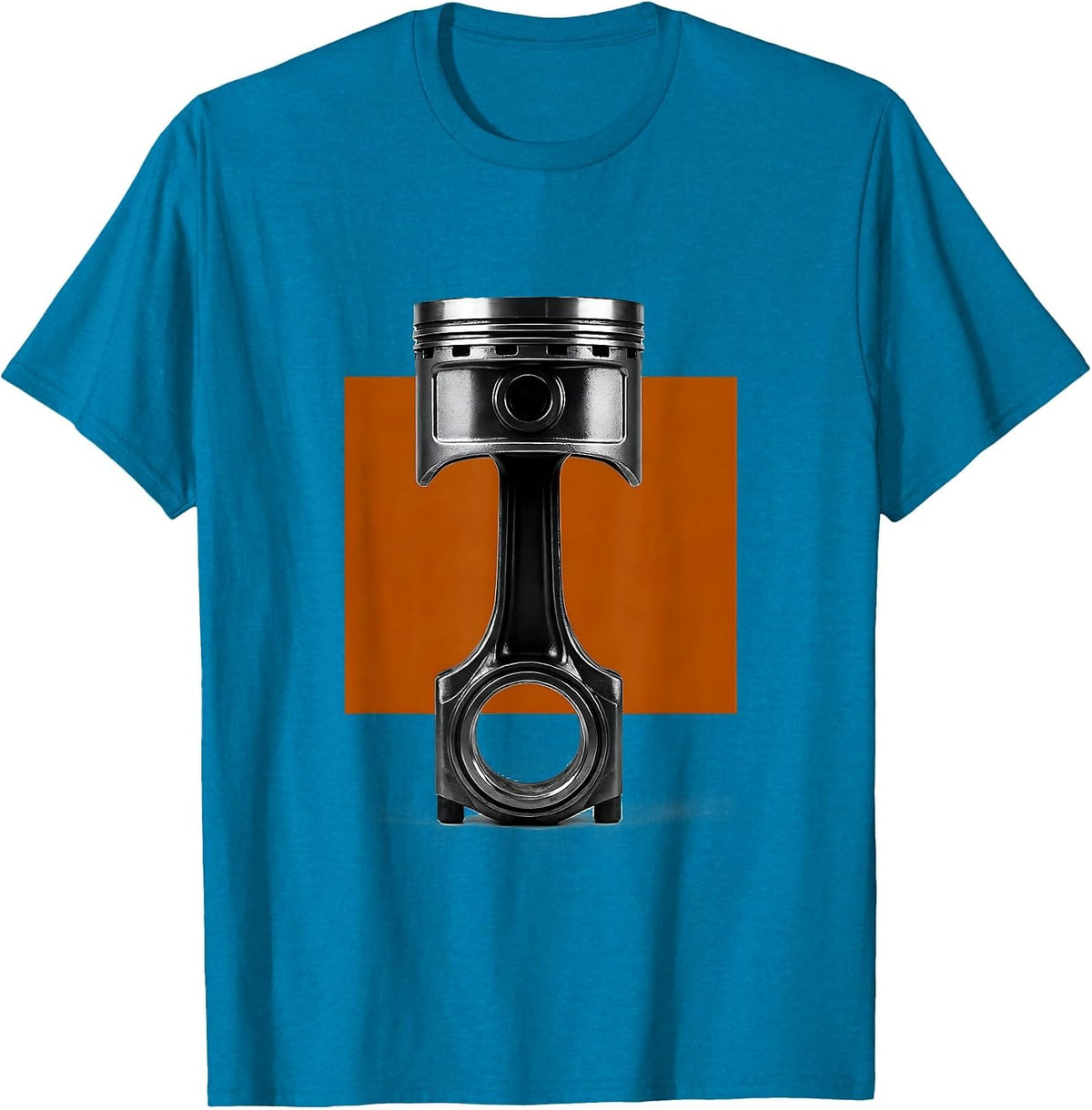 Chrome Piston Minimalist Car Enthusiast Mechanic Humor T-Shirt - Sapphire Blue