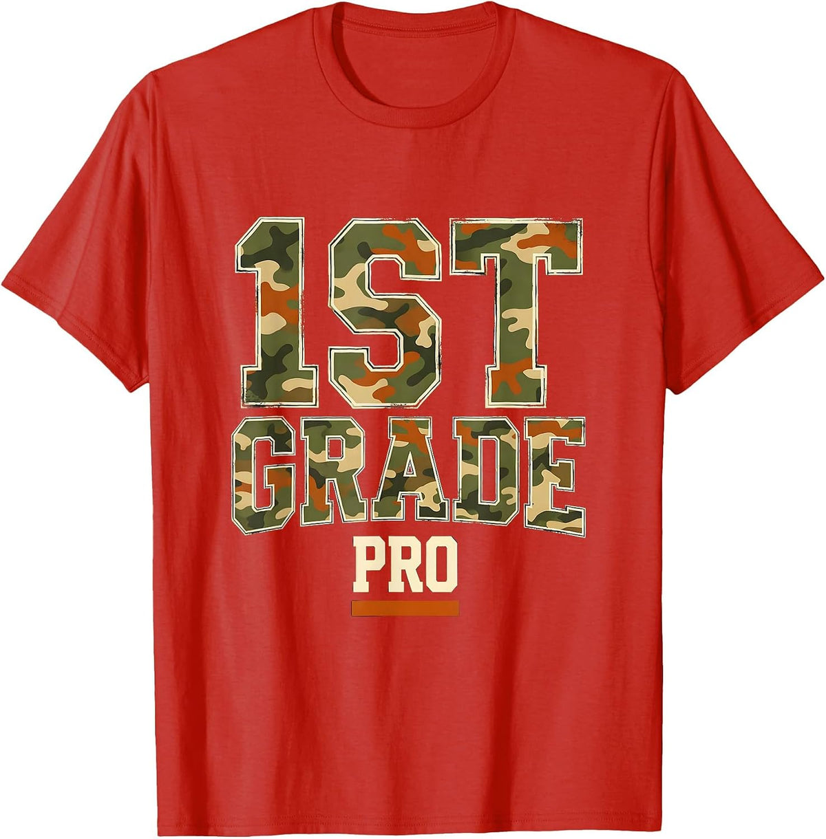 Men's 1st Grade Pro Camo First Grade Boy Back To School T-Shirt - Red